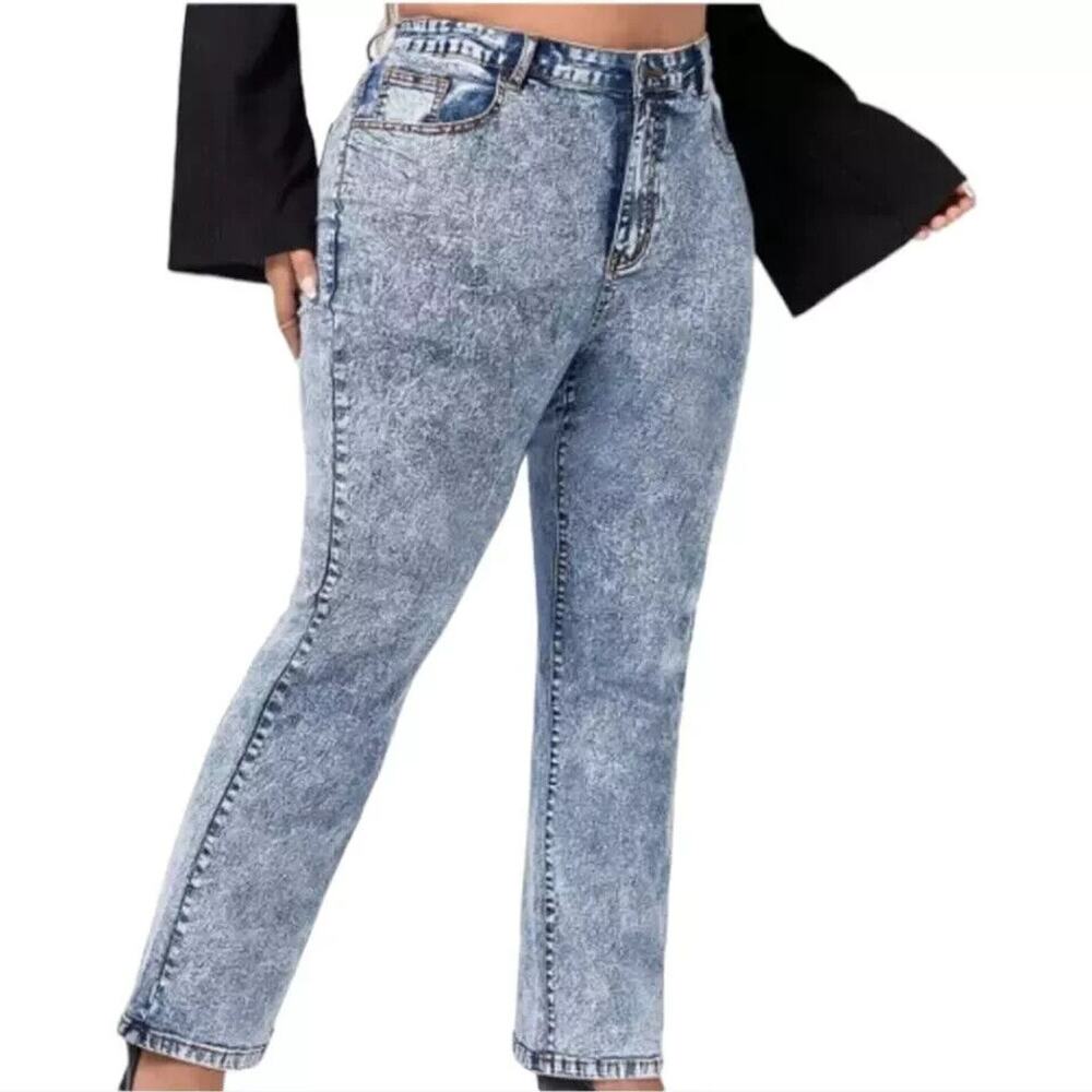 Women's Blue Acid Wash Jeans